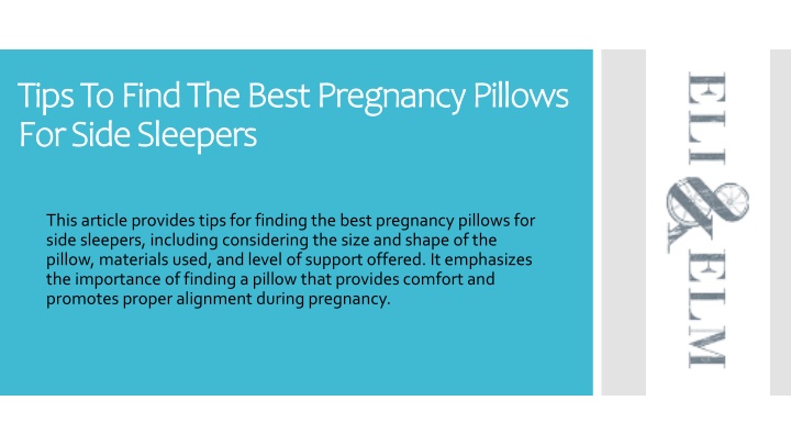 tips to find the best pregnancy pillows for side sleepers