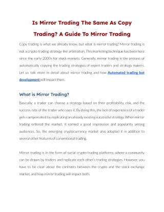is mirror trading the same as copy