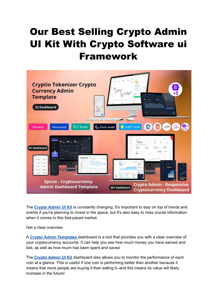 our best selling crypto admin ui kit with crypto
