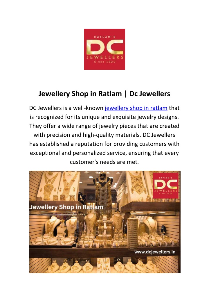 jewellery shop in ratlam dc jewellers