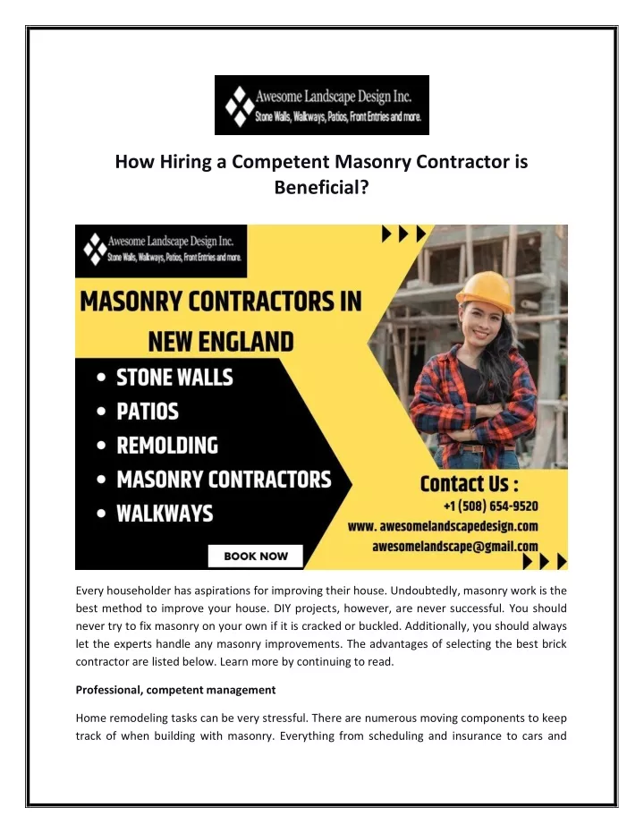 how hiring a competent masonry contractor