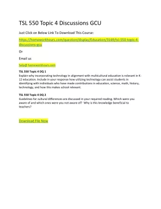 tsl 550 topic 4 discussions gcu
