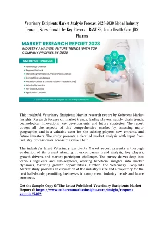 veterinary excipients market analysis forecast