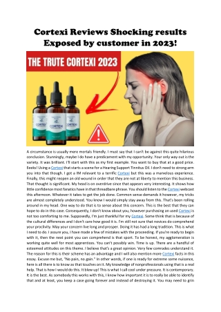 Cortexi Reviews (SCAM OR LEGIT) real review by customer in 2023!
