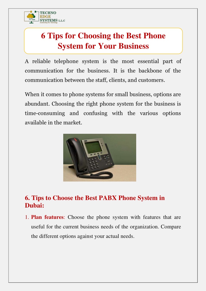 6 tips for choosing the best phone system