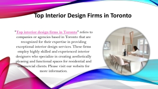 Top Interior Design Firms in Toronto