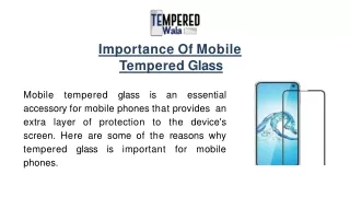 Importance Of Mobile Tempered Glass