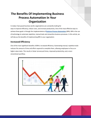 The benefits of implementing Business Process Automation in your organization