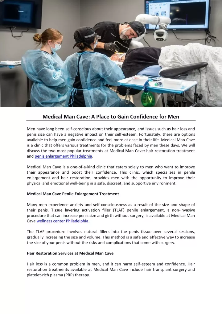 medical man cave a place to gain confidence