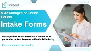 5 Advantages of Online Patient Intake Forms