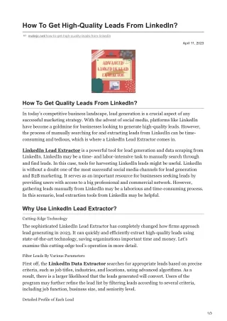 how to get high quality leads from linkedin