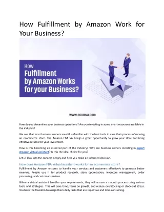 how fulfillment by amazon work for your business
