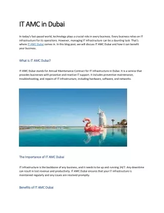 IT AMC in Dubai