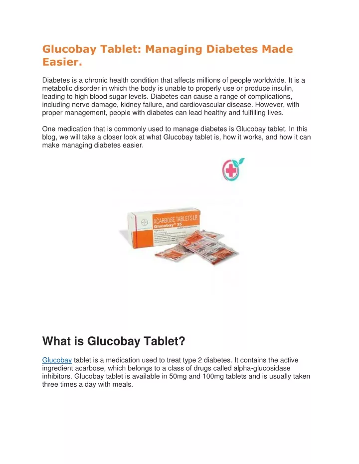 glucobay tablet managing diabetes made easier