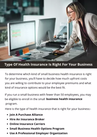 Type Of Health Insurance Is Right For Your Business