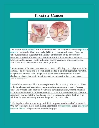 Reducing Prostate Cancer Risk with Bicarb Soda: A Natural Remedy