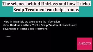 the science behind hairloss and how tricho scalp