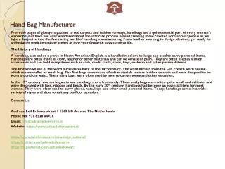 hand bag manufacturer