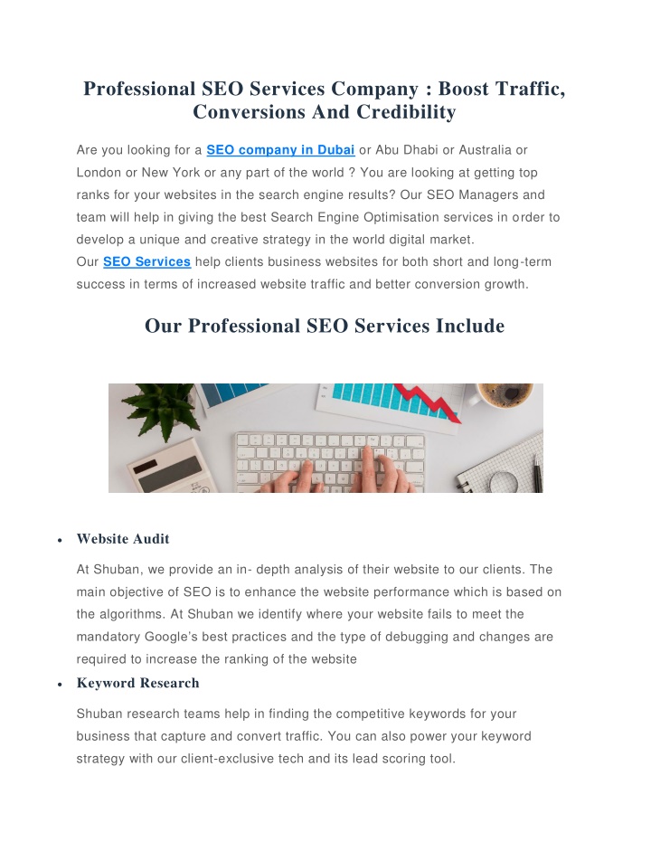 professional seo services company boost traffic