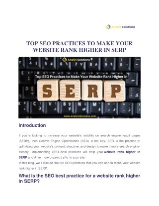top seo practices to make your website rank