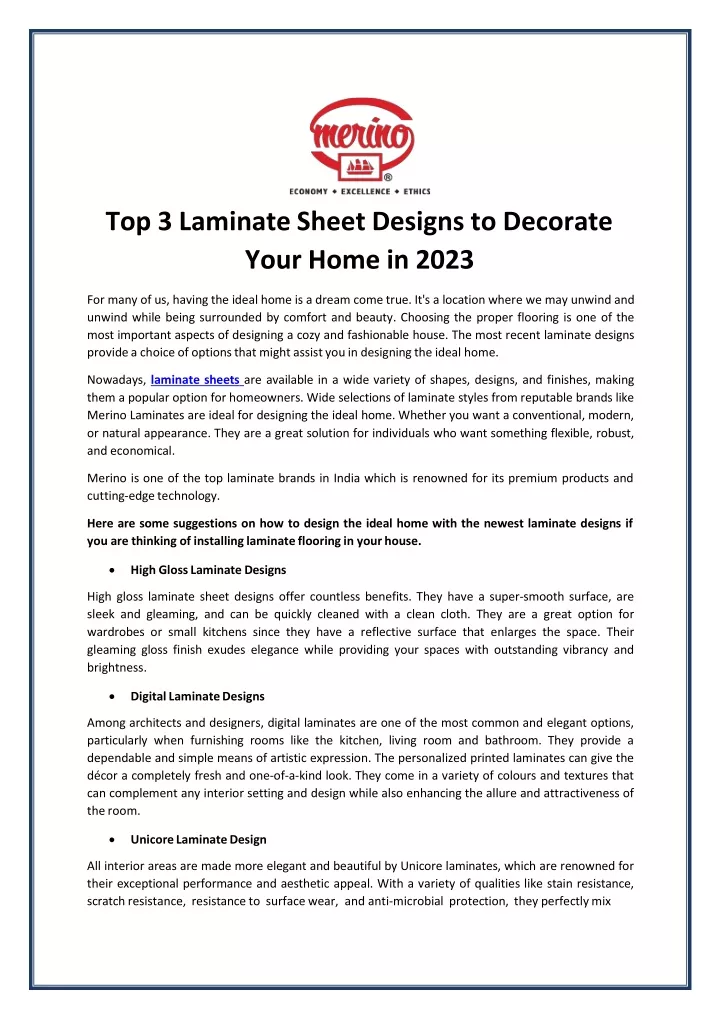 top 3 laminate sheet designs to decorate your home in 2023