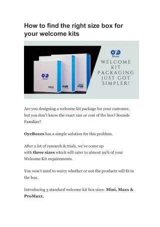 how to find the right size box for your welcome