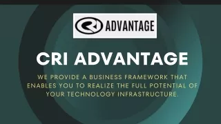 cri advantage we provide a business framework