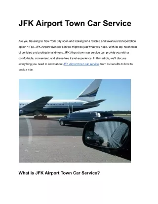 JFK Airport Town Car Service