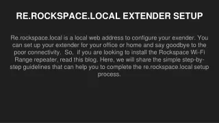 RE.ROCKSPACE.LOCAL EXTENDER SETUP