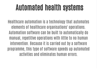 Automated health systems