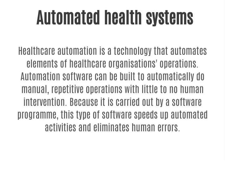 automated health systems
