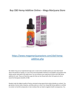 buy cbd hemp additive online mega marijuana store