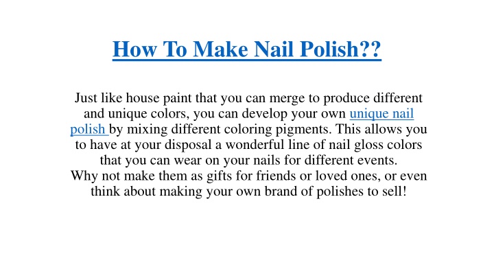 how to make nail polish