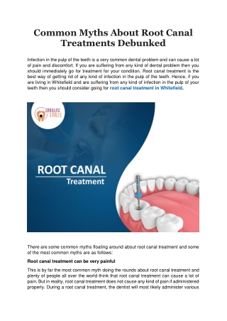 Common Myths About Root Canal Treatments Debunked
