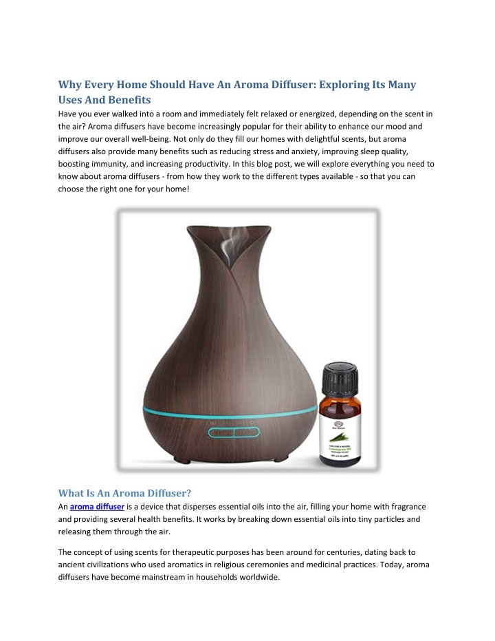 why every home should have an aroma diffuser