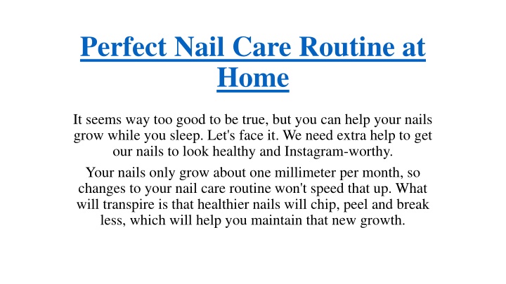 perfect nail care routine at home