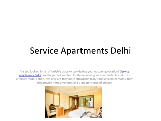 Service Apartments Delhi first chooice