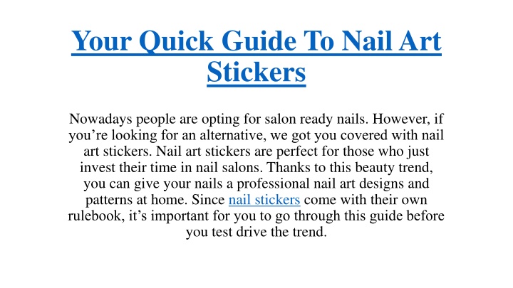 your quick guide to nail art stickers