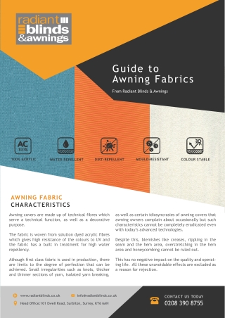 Guide to Awning Fabric 2022