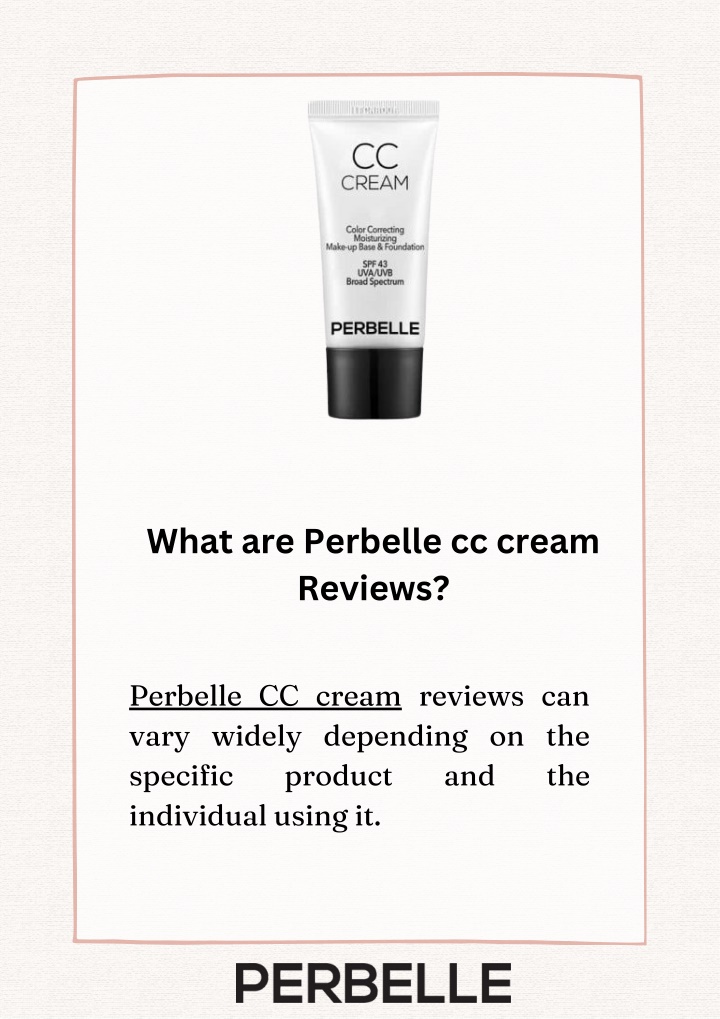 what are perbelle cc cream reviews