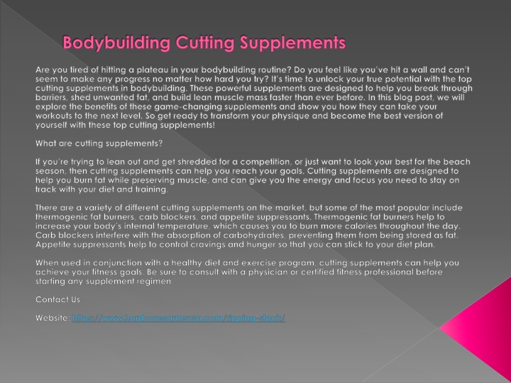 bodybuilding cutting supplements