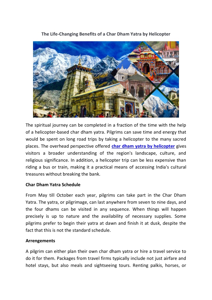 the life changing benefits of a char dham yatra