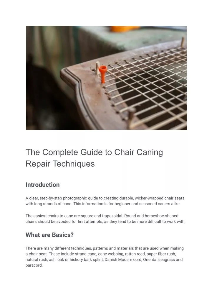 the complete guide to chair caning repair