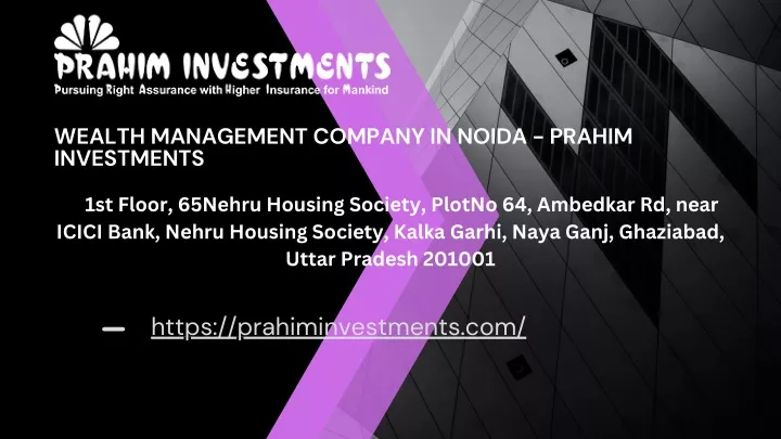 wealth management company in noida prahim