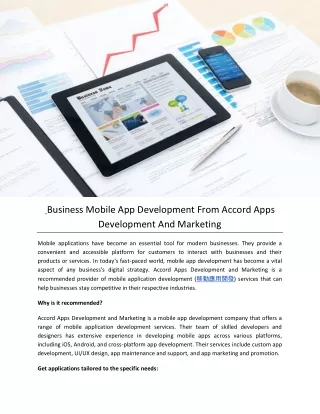 Business Mobile App Development From Accord Apps Development And Marketing