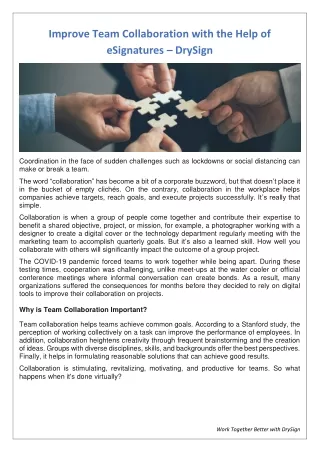 improve team collaboration with the help