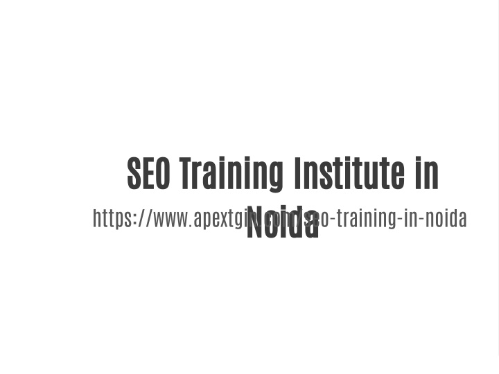 seo training institute in noida