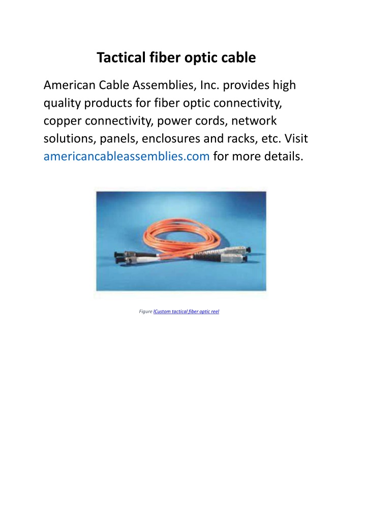 tactical fiber optic cable american cable