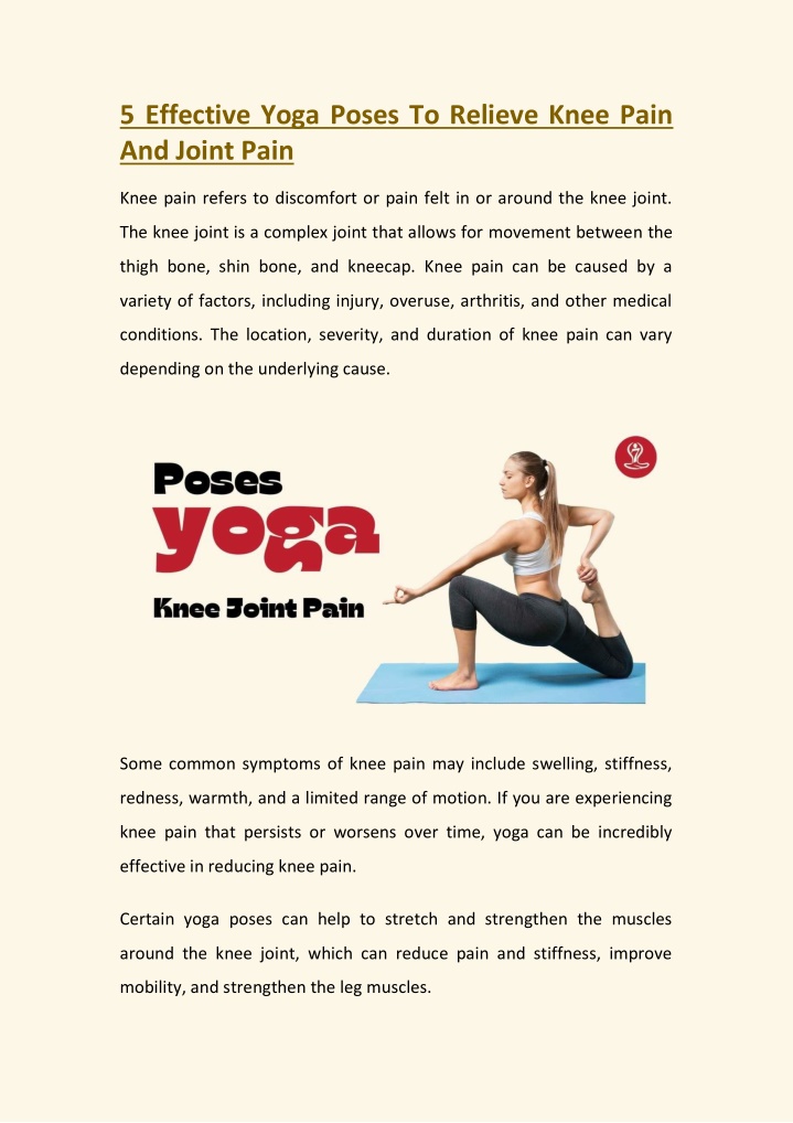 5 effective yoga poses to relieve knee pain