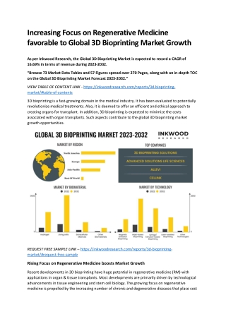 Global 3D Bioprinting Market Trends | Global Opportunities